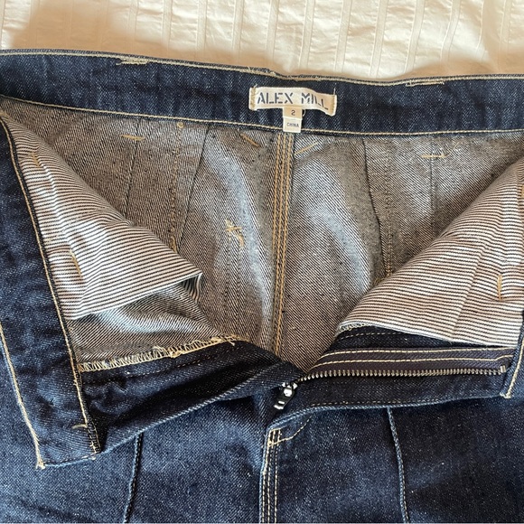 Alex Mill denim jeans high waisted size 2 28” waist wide leg workwear - Picture 8 of 12